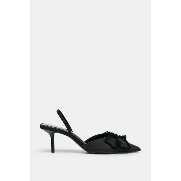 ZARA BOW SLINGBACK HEELS - Picture 4 of 6